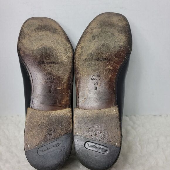 Santoni Men\'s Loafer Shoes Size 10 D Black Leather Round Toe Tassel Dress Shoes main image 12
